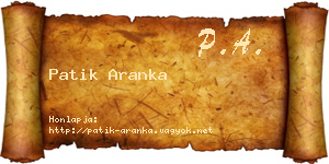 Patik Aranka névjegykártya